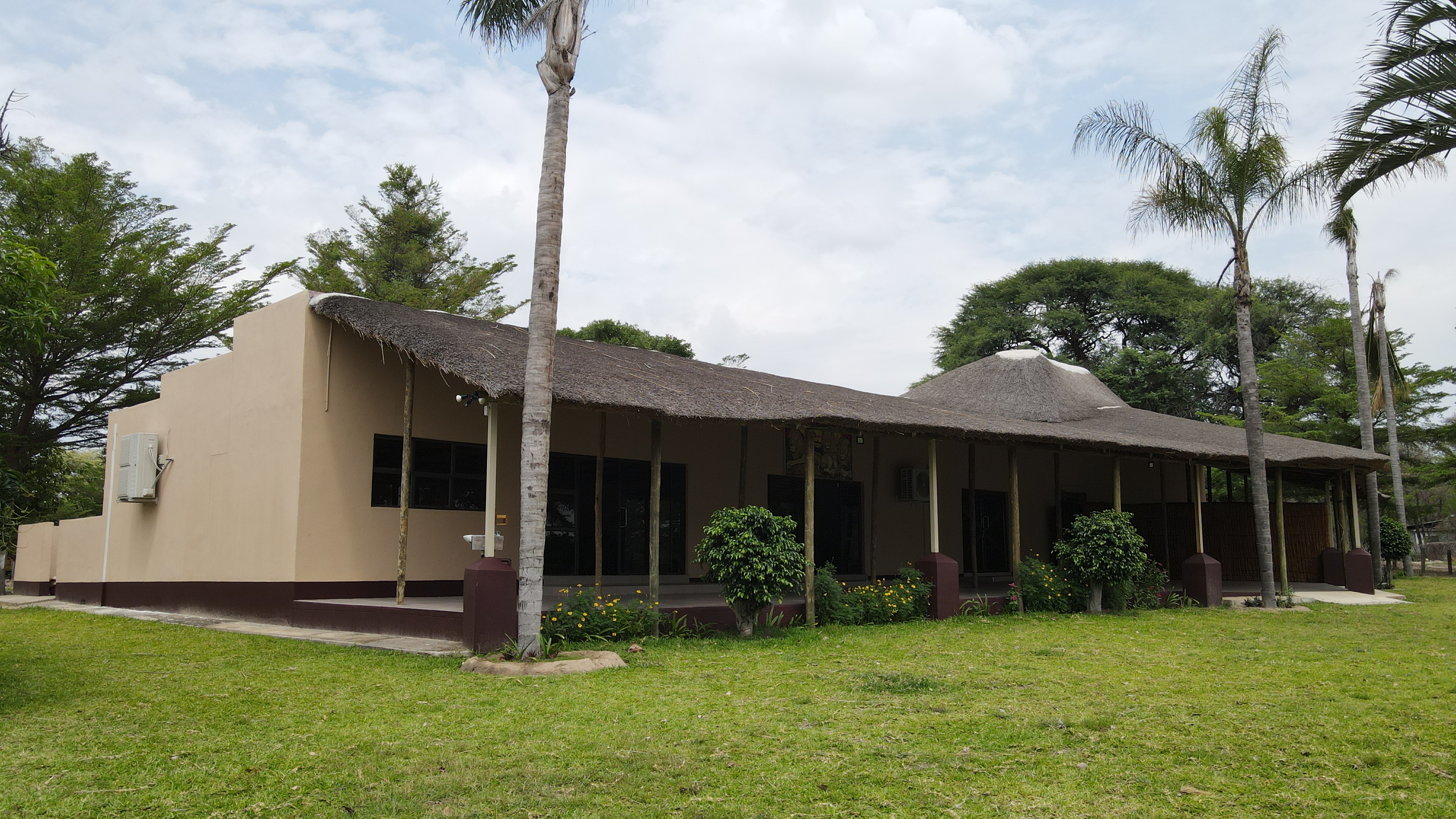 Aerial view of Zambali Lodge facilities and surroundings