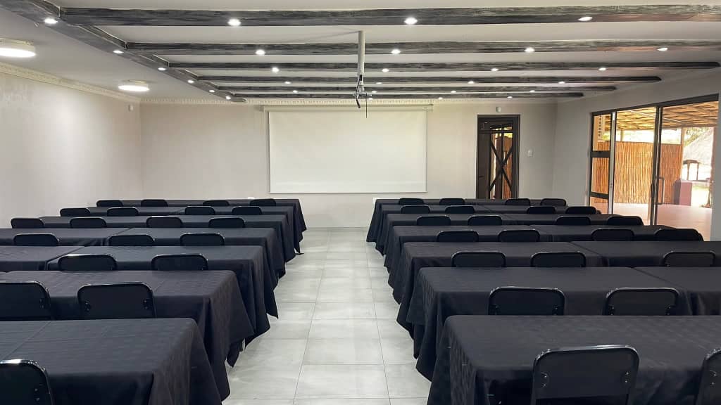 Modern conference room setup at Zambali Lodge